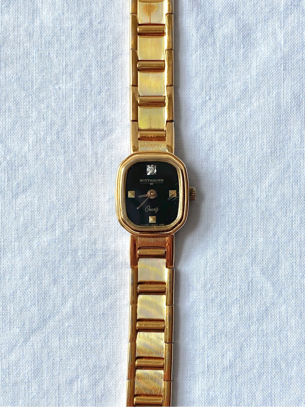 Wittnauer Gold-Tone Women's Quartz Watch - Black Dial